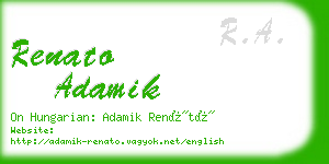 renato adamik business card